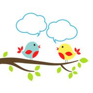 birds with speech bubbles