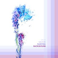 Grunge painting lavender flowers