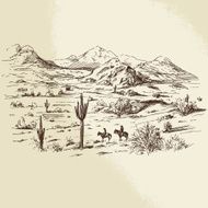 wild west - hand drawn illustration