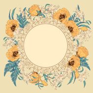 Vintage vector flower frame N168
