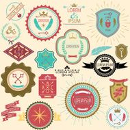 Collection of vector vintage labels and stamps for design