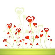 Garden of hearts vector