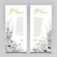 Vector Vintage Floral Banner N3