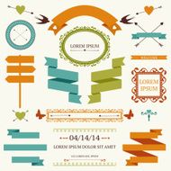 Set of holiday decoration elements