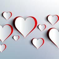 Valentines day Abstract paper hearts Love N17