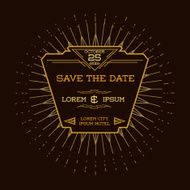 Wedding Invitation Card - Art Deco Vintage Style N15