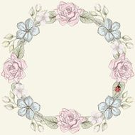 Floral frame vintage engraving style N3
