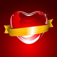 Heart &amp; gold ribbon