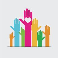 Hands raised heart N2