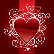 love banner with hearts and stars
