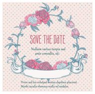Round floral retro frame N4