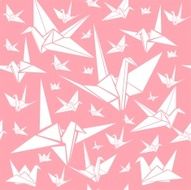 Seamless pattern with paper cranes