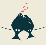 Vintage love birds concept