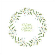 vector watercolor flowers circle frame N7