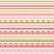 Set of hand drawn lace paper punch borders N2