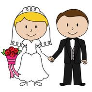 Vector Bride and Groom Stick Figures