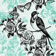 Hand drawn vintage seamless floral pattern N3