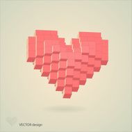 Abstract pixel heart
