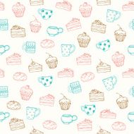 Seamless cute texture with doodle sweets