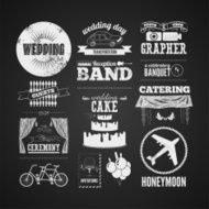 Set of wedding vintage typographic design
