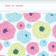 Lovely flowers horizontal torn seamless pattern background