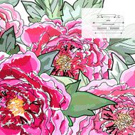 Beautiful peony bouquet design Hand drawn vector illustration N8