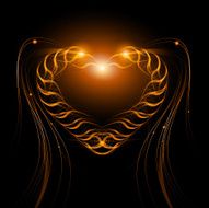 Futuristic heart background light lines abstract wave
