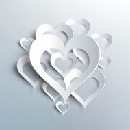 Valentines day Abstract paper hearts Love N18