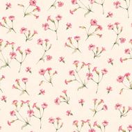 Vintage seamless pattern with watercolor flowers N2