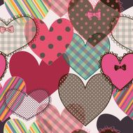 Seamless pattern of scrapbook hearts N3