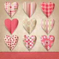 Scrap template of vintage design with hearts