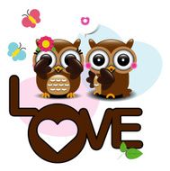 Couple of owls in love N4