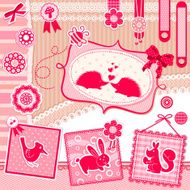 romantic scrap booking set