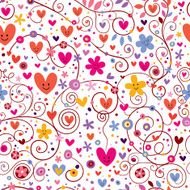 hearts &amp; flowers floral pattern