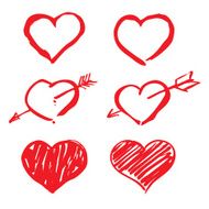 red vector hearts