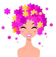 Beauty woman with floral hairstyle N2