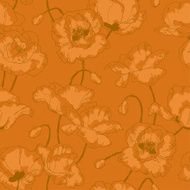 Vintage seamless pattern with poppy flowers N3