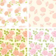 Seamless floral patterns with roses