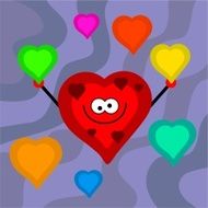 funky retro hearts