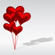 Air balloons in the shape of Hearts
