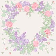 Frame of Roses and Lilac