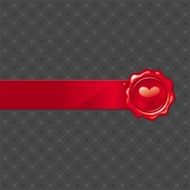 Vector abstract Valentines illustration with heart sealing wax stamp