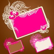 Abstract Valentine frame with Hearts