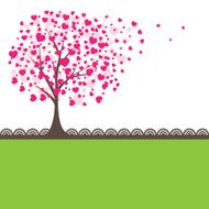 Tree with hearts Vector illustration