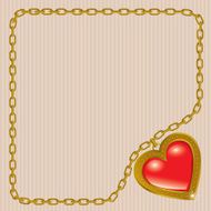 Heart on the gold chain