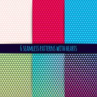 6 vector seamless patterns with hearts (easy tiling) N2