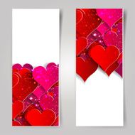 Valentines day Abstract cards with paper hearts N13