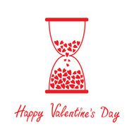 Love hourglass with hearts inside Happy Valentines Day card