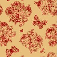 Vector seamless vintage floral pattern N14