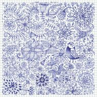 Hand drawn flowers and birds N2